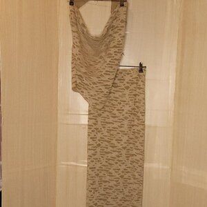 Pretty Little Thing Petite New Brown Distressed Midaxi Skirt And Halter Top...